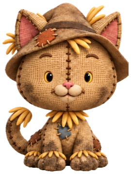 Strawy, a patched scarecrow kitten